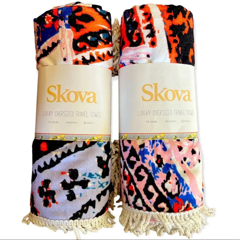 Skova's Turkish Oversized Travel Towel, beach pool travel yoga 59x59 inches